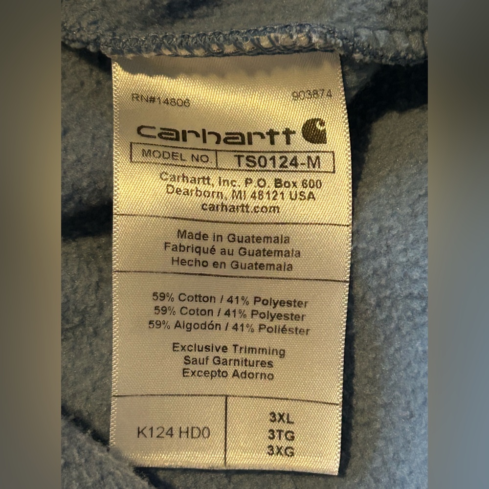 Carhartt Blue‎ Crewneck Sweater Classic Casual Design 3XL Loose Fit Working Man - Picture 6 of 7